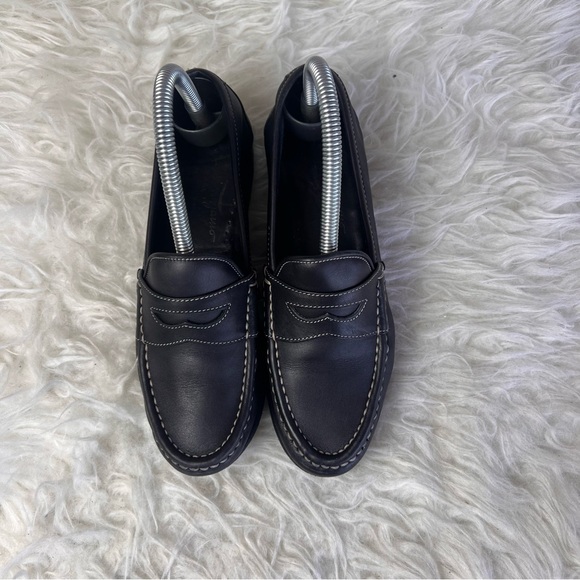 Salvatore Ferragamo Women’s Black Leather Penny Loafers Size 5.5 US - Picture 3 of 14